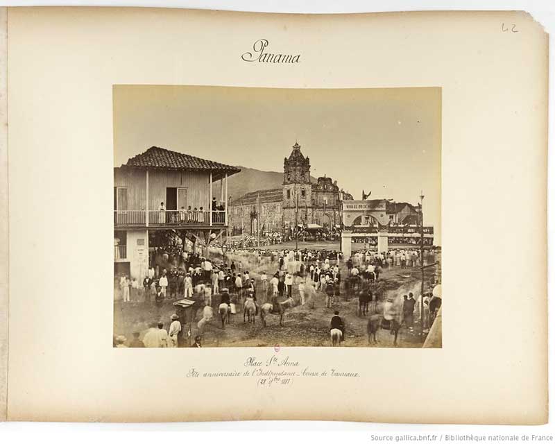Celebración de 28 de noviembre en 1881 en lo que hoy se conoce como Santa Ana. Fuente: gallica.bnf.fr / Bibliothèque nationale de France