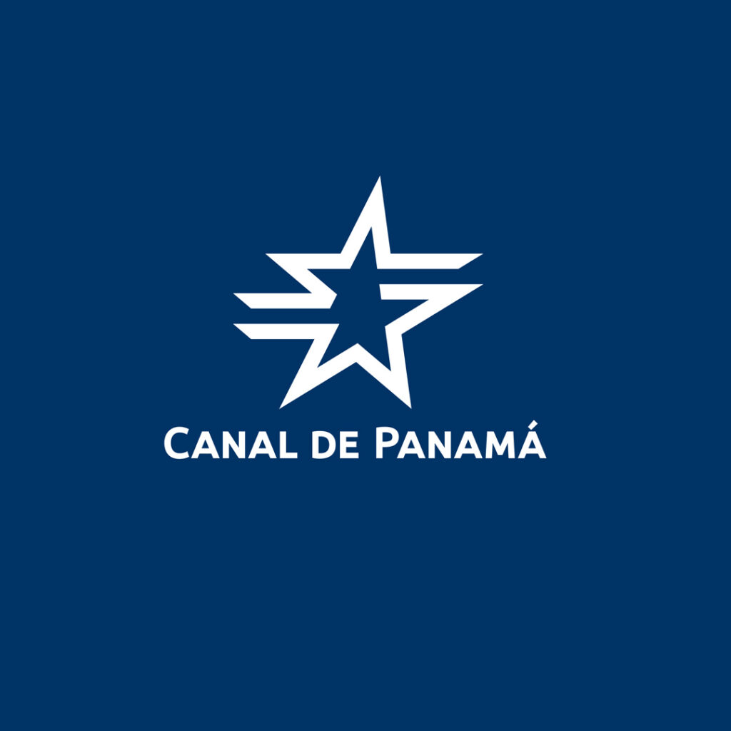 Canal de Panamá, logo en fondo azul