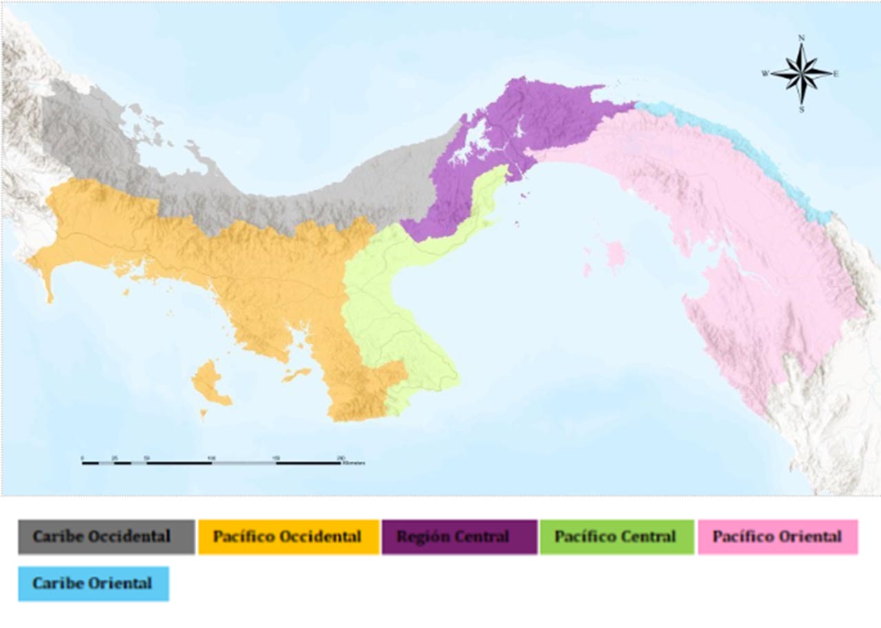 Distribución de las regiones hidroclimáticas de Panamá. - revista El Faro - Canal de Panamá