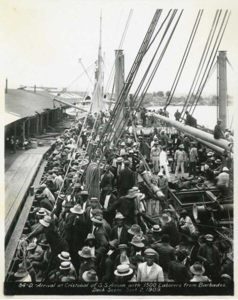 1,500 Trabajadores afroantillanos arribando a Colón desde Barbados